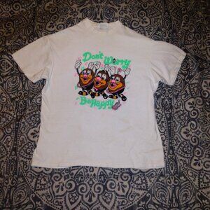 Vintage White California Raisins “Don’t Worry Be Happy” T-shirt – XL (46-48)